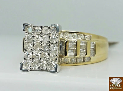 1CT REAL Diamond 10k Yellow Gold ladies Ring Wedding Anniversary Women Ring REAL - Reva Jeweler