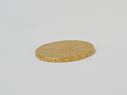 22k Centenario Coin Copy in Solid Yellow Gold 50 Pesos 1947 Mexico/Mexican Coin - Reva Jeweler
