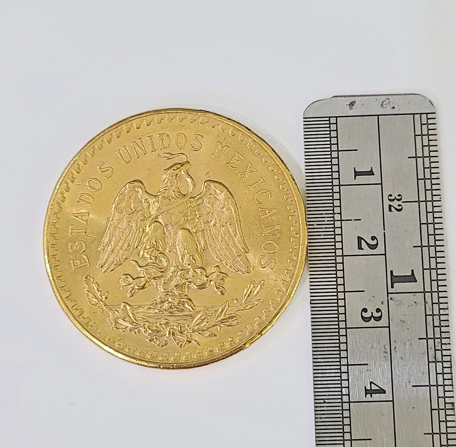 22k Centenario Coin Copy in Solid Yellow Gold 50 Pesos 1947 Mexico/Mexican Coin - Reva Jeweler