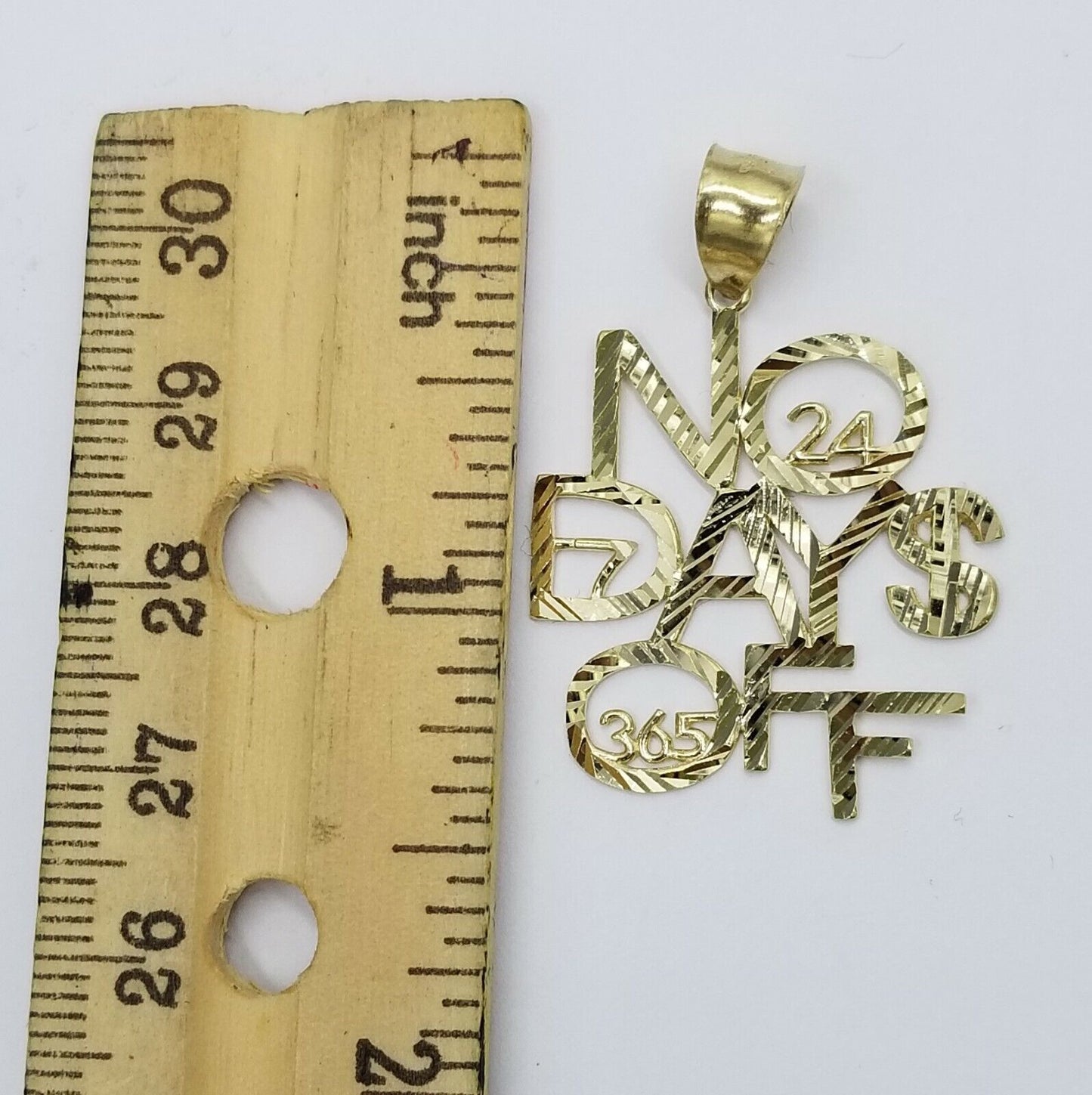 2.5mm Rope 10k Gold No. Of Days Charm Pendant Chain in 18 20 22 24 26 28 Inches - Reva Jeweler