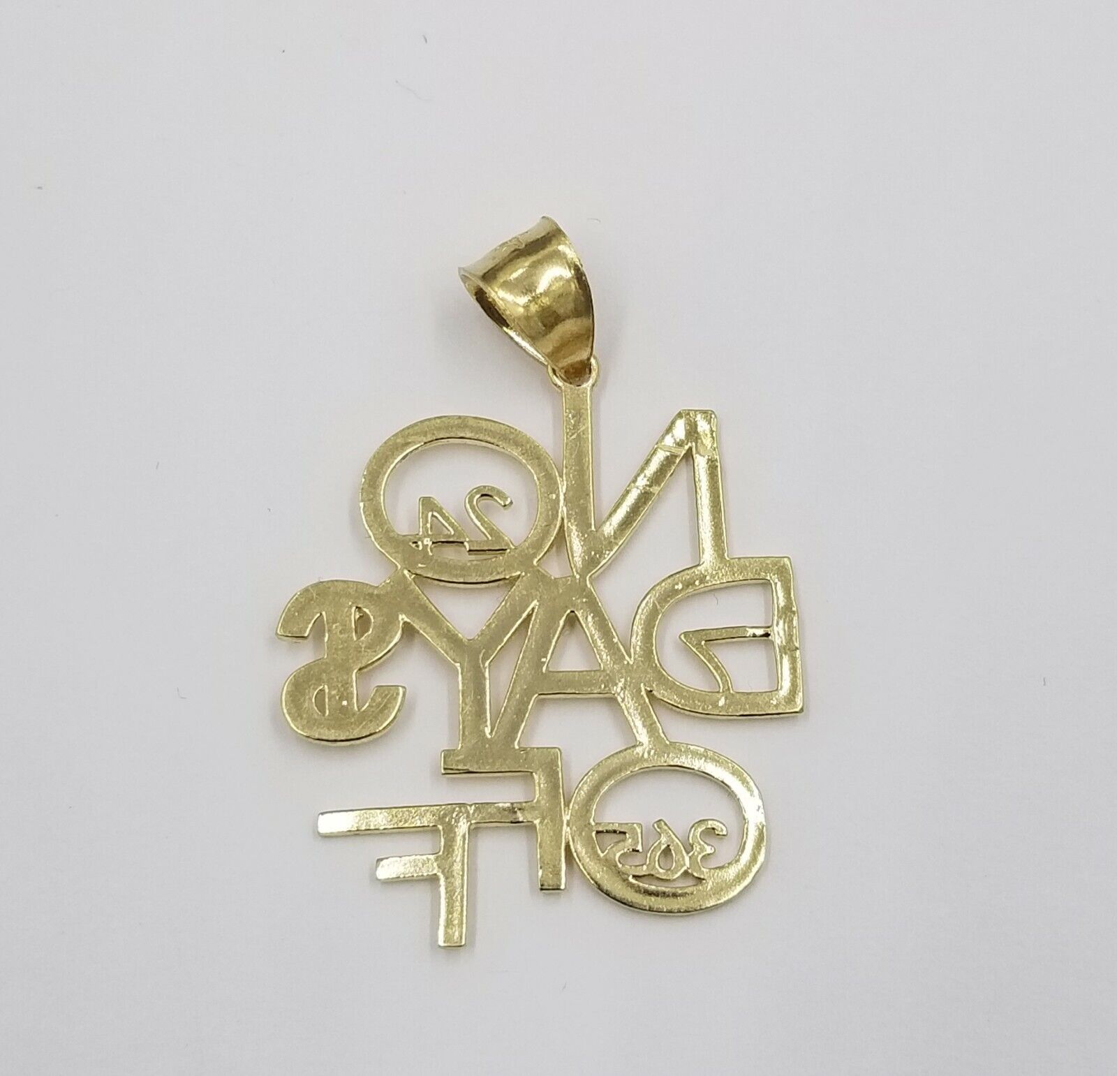 2.5mm Rope 10k Gold No. Of Days Charm Pendant Chain in 18 20 22 24 26 28 Inches - Reva Jeweler