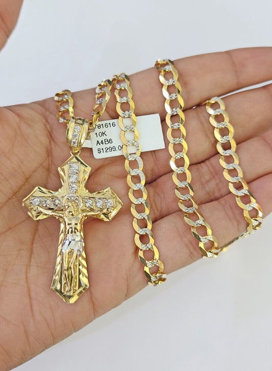 Flat lay of Jesus cross necklace