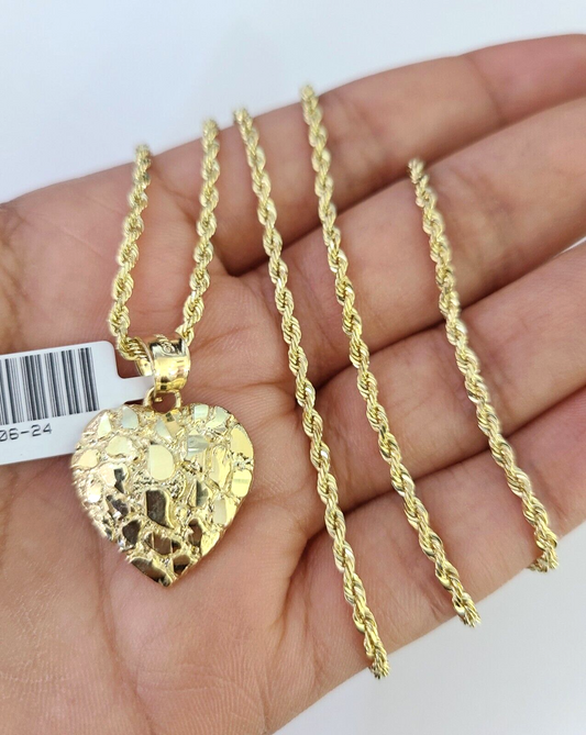 Nugget Heart pendant flat lay