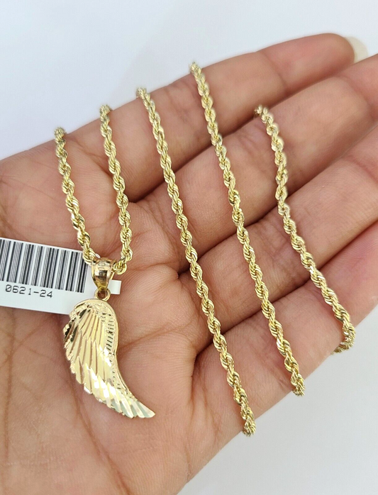 Angel Wings charm on 2mm rope chain