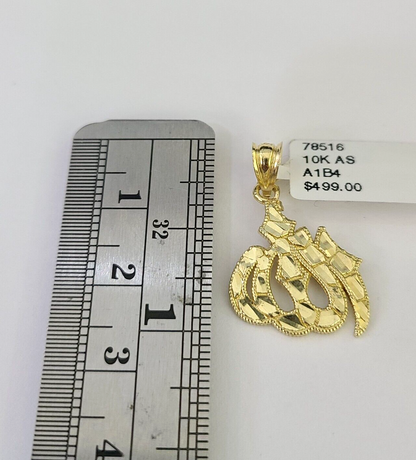 10k Solid Rope Chain 2mm Allah Pendant Charm Necklace SET 18-22" Ladies