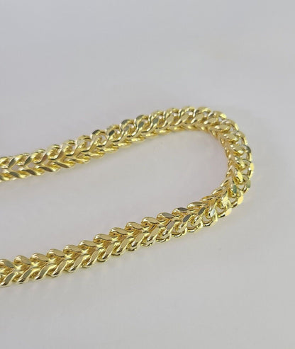 10k Franco Bracelet 6mm 8" Inch Yellow Gold Men Women Link Real 10kt
