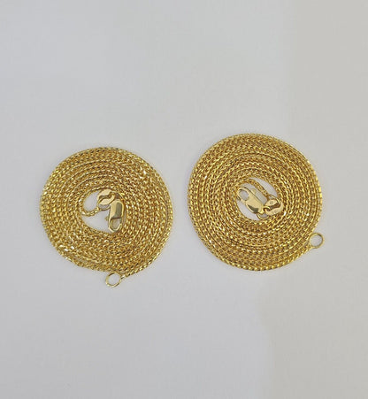 18K Solid Franco Chain Necklace 20" 22" 24" 1mm Yellow Gold Real