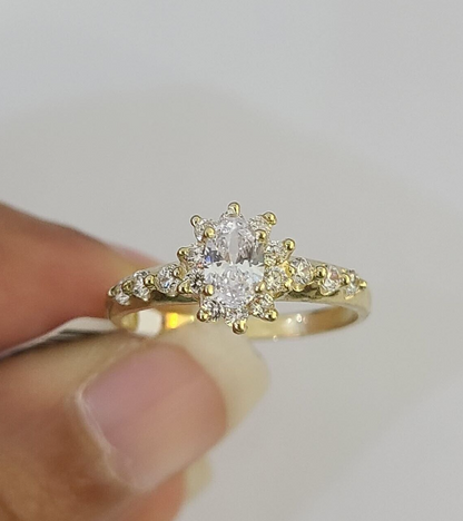 Real 10k Yellow Gold Ring Wedding Engagement Casual 10Kt Genuine All Sizes / Female