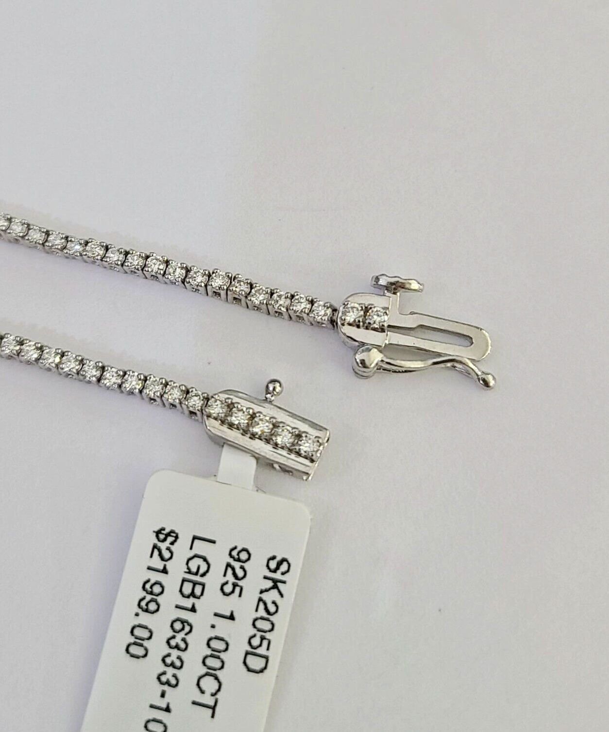 925 Sterling Silver Diamond Bracelet Women Ladies 7 Inch / Lab Grown Diamond