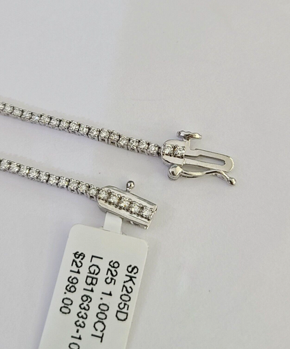 925 Sterling Silver Diamond Bracelet Women Ladies 7 Inch / Lab Grown Diamond
