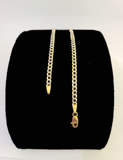 14K Solid Cuban Curb Link Bracelet Diamond Cut 3mm 8" Inch REAL Yellow Gold
