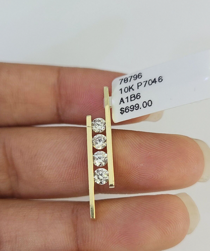 10K four-stone charm pendant