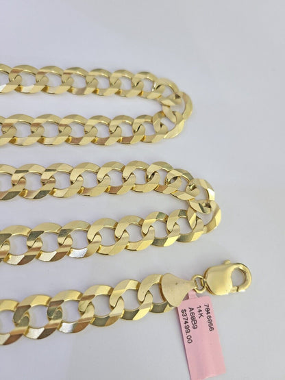 14k Solid Gold Cuban Curb Link chain 11mm 24 Inches Real Necklace Yellow Genuine