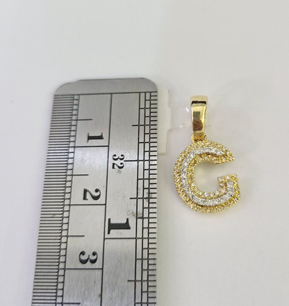 G initial pendant necklace worn