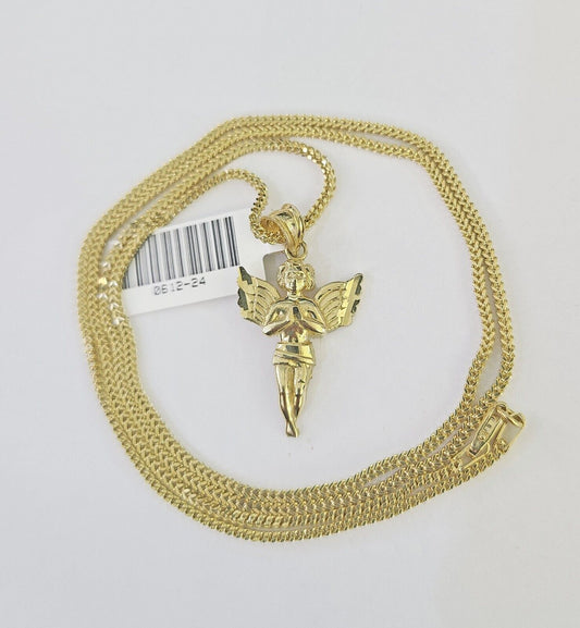 10k gold praying angel necklace