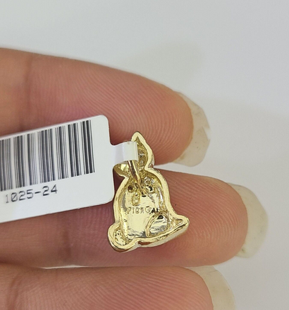 10K Solid Franco Chain Dog Pendant Charm Necklace 16"-22" 1mm Gold Ladies