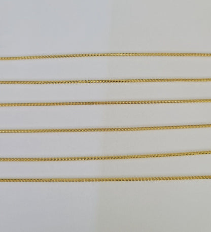 18K Solid Franco Chain Necklace 20" 22" 24" 1mm Yellow Gold Real