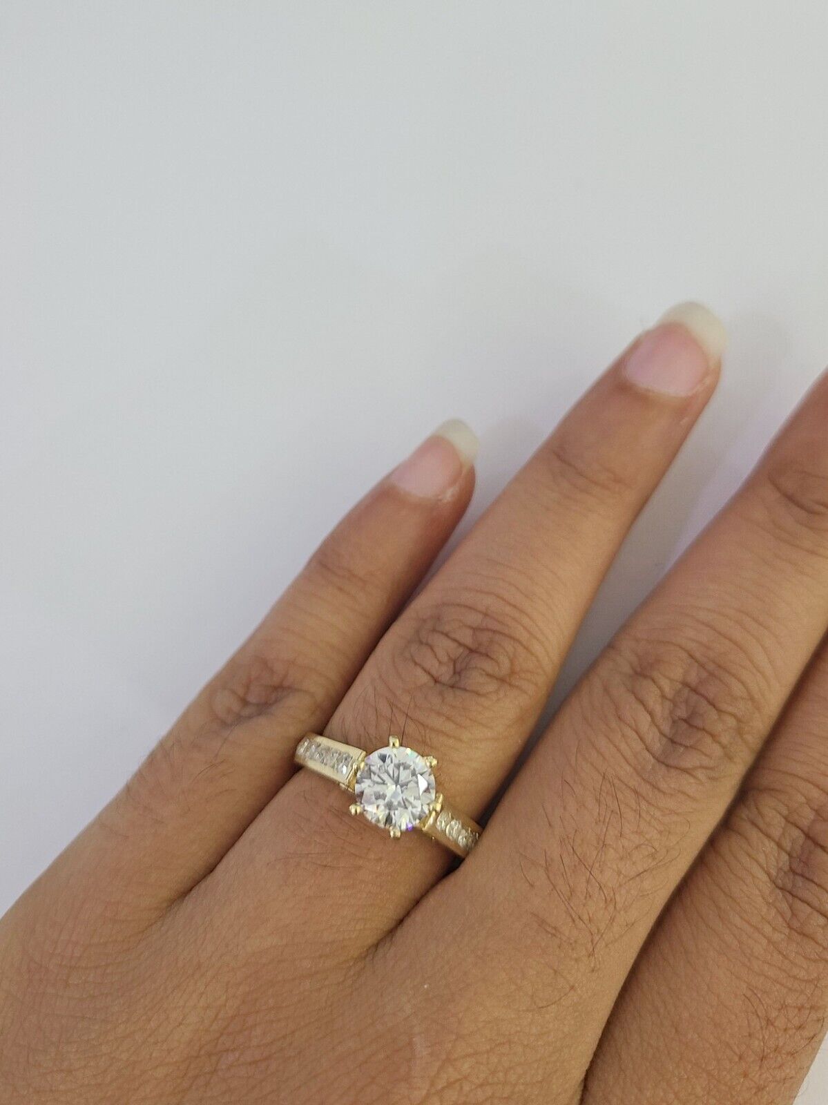Real 10k Yellow Gold Ring Wedding Engagement Casual 10Kt Genuine All Sizes , For Ladies