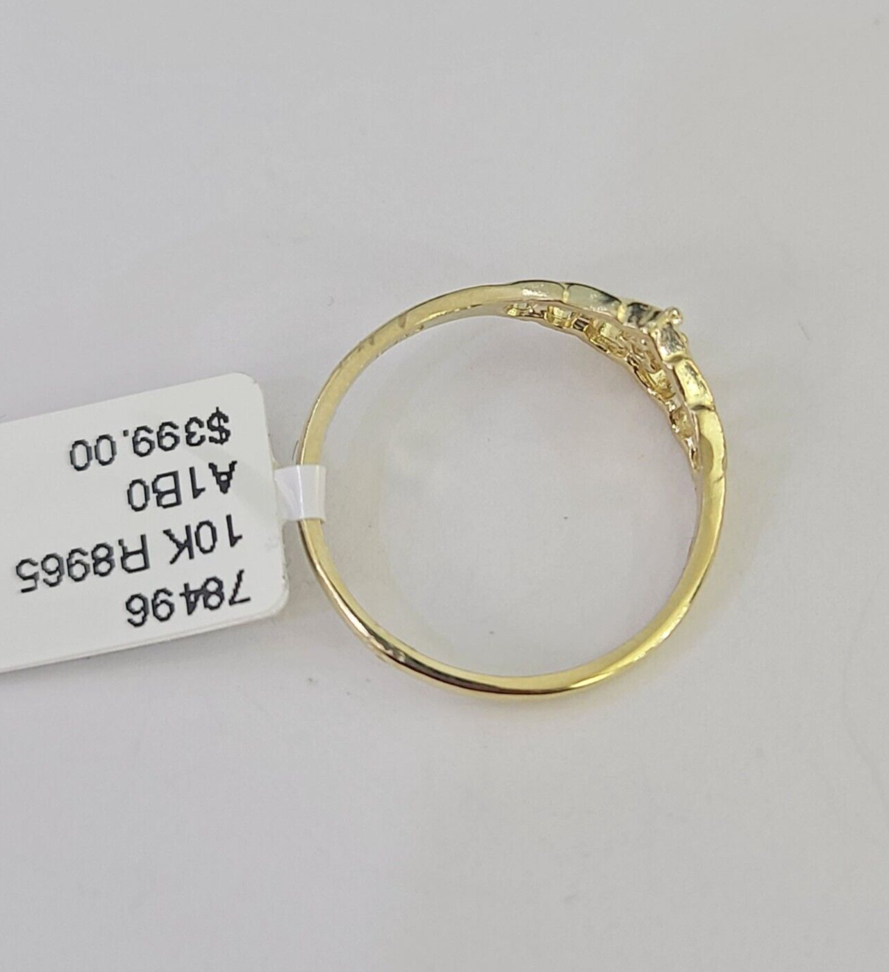 Real 10k Yellow Gold Hearts Ring For Ladies 10Kt Genuine All Sizes