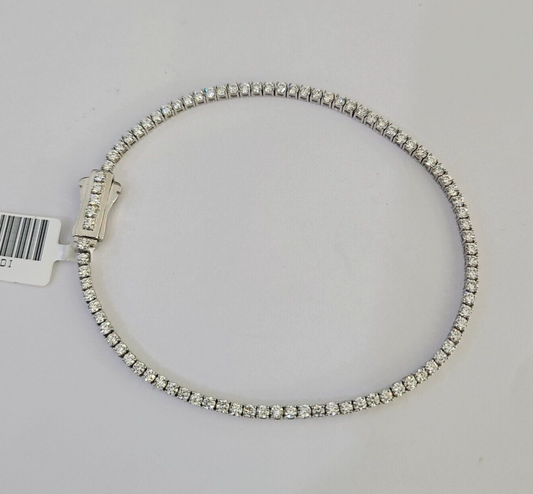 Sterling Silver Lab-Grown Diamond Bracelet Women Ladies 7 REAL Genuine 925