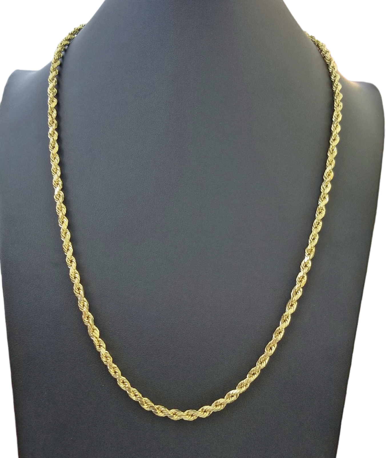 14K Yellow Gold Rope Chain Necklace – Real 14kt – 3mm to 6mm – 20" 22" 24" 26" – Unisex
