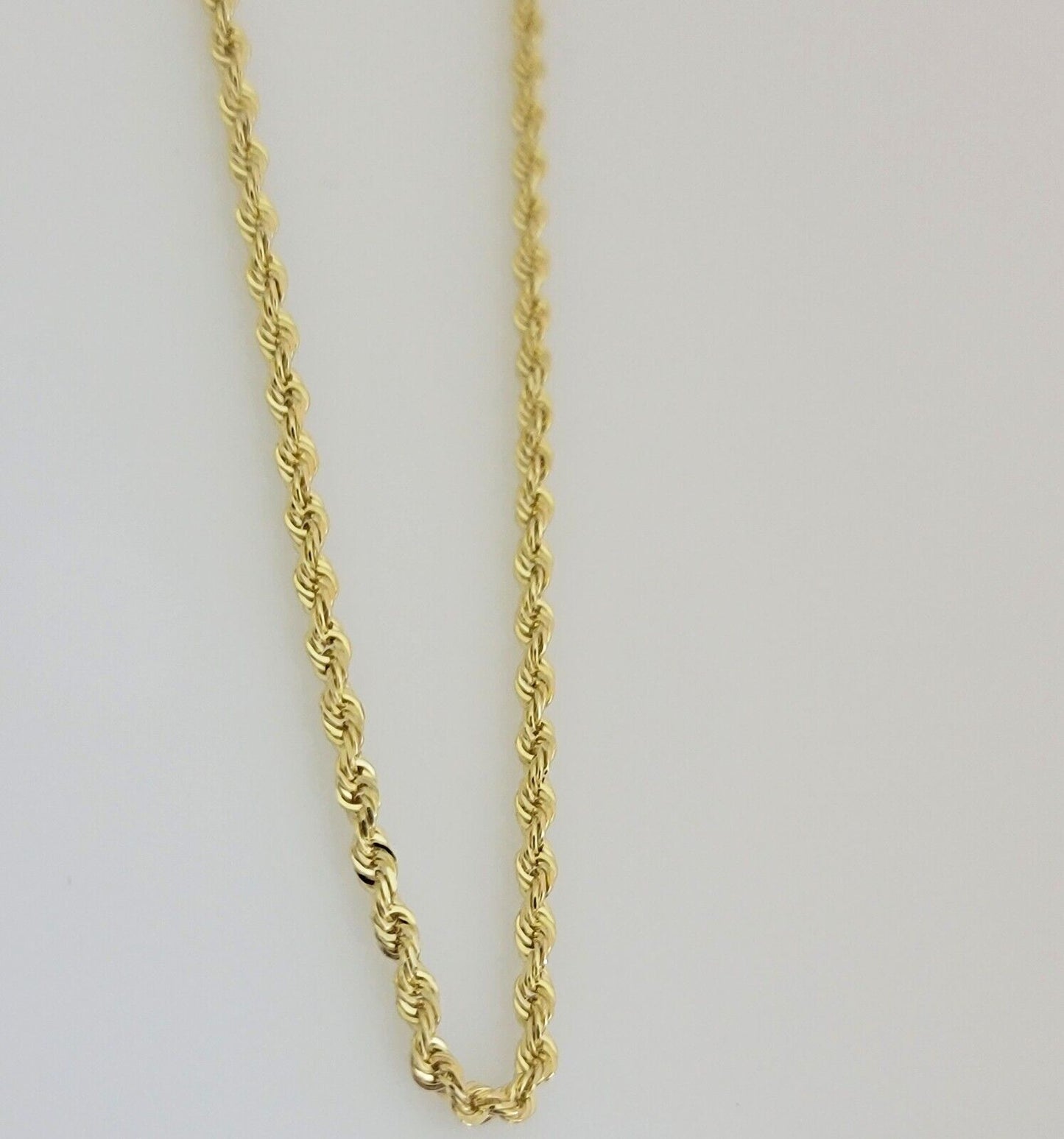 Real 10k Gold Chain Necklace Rope 24 Inch 2.5mm Diamond Cut Solid 10kt Men Women