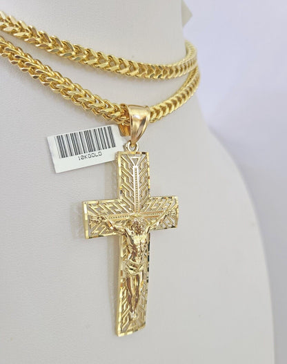 Detailed view of the Franco chain links, 10K yellow gold set