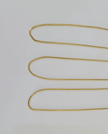 18K Solid Franco Chain Necklace 20" 22" 24" 1mm Yellow Gold Real