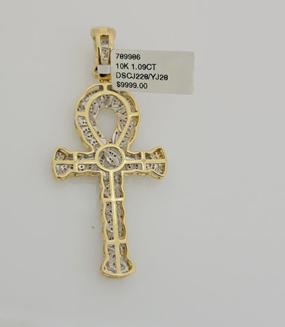 Side View Ankh Diamond Pendant