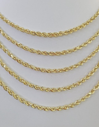 14k Real Rope Chain Necklace 4mm 18"-26" Inch Yellow Gold Men Women Genuine