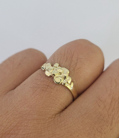 Real 10k Yellow Gold Nugget Ring / Casual band /  All Sizes