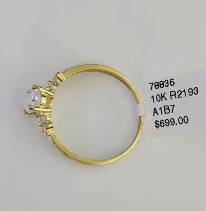 Real 10k Yellow Gold Ring Wedding Engagement Casual 10Kt Genuine All Sizes / Women