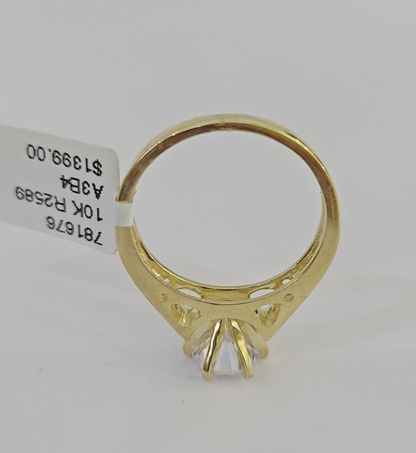 Real 10k Yellow Gold Ring Wedding Engagement Casual 10Kt Genuine All Sizes , For Ladies