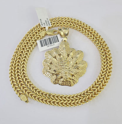 Detailed macro shot of 10K yellow gold Franco chain links