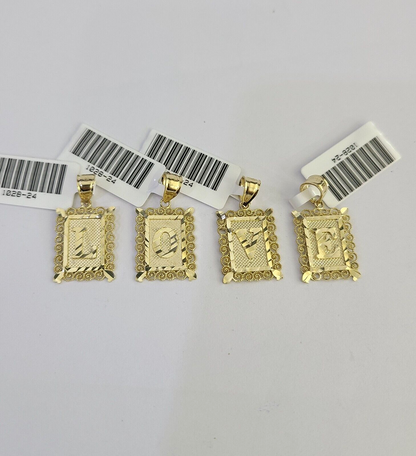 Gold letter charm bail detail