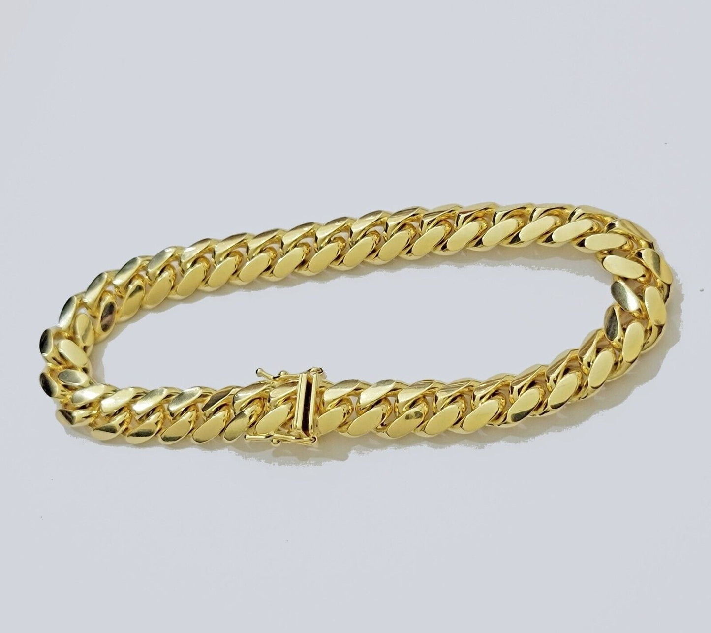 Solid 14k Gold Bracelet 9mm Miami Cuban Link 8 inch Mens Real 14kt Yellow Gold