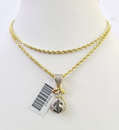 Money Bag necklace worn