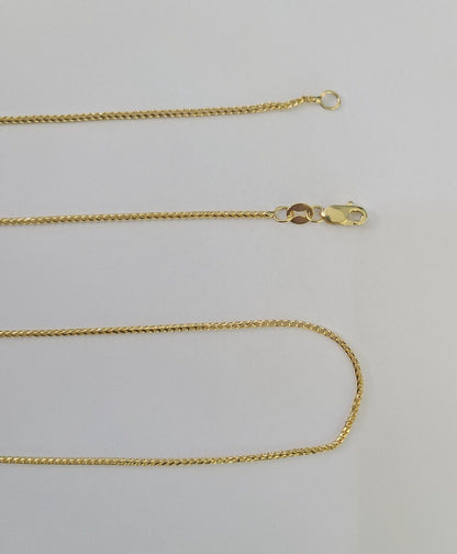 18K Solid Franco Chain Necklace 20" 22" 24" 1mm Yellow Gold Real
