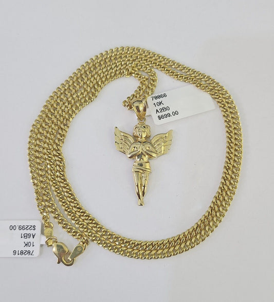 Full 10K angel Cuban chain view