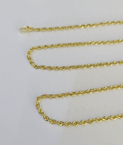 14k Solid Rope Chain Necklace 2.5mm 16"-24" Inch Yellow Gold Men Women 14Kt