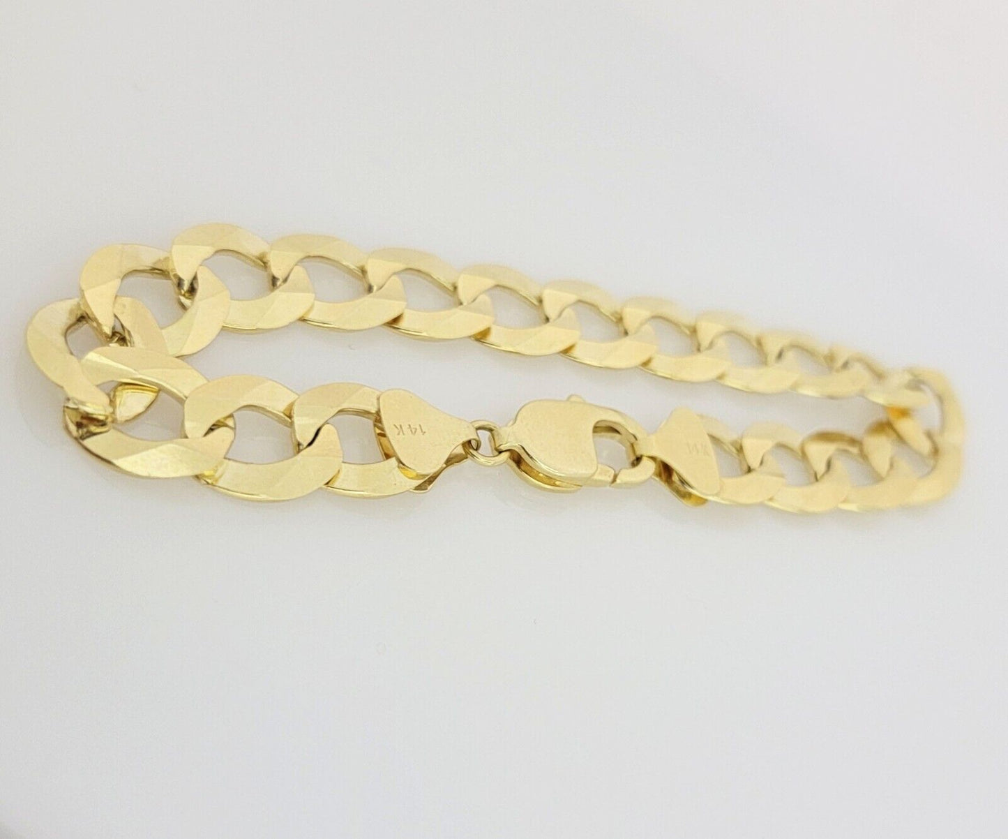 14k Yellow Gold Bracelet Cuban Curb Link 8.5" 12mm Thick SOLID REAL 14kt Men's