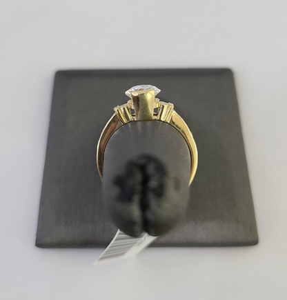 Real 10k Yellow Gold Ladies Ring Wedding Engagement 10Kt with CZ / All Sizes