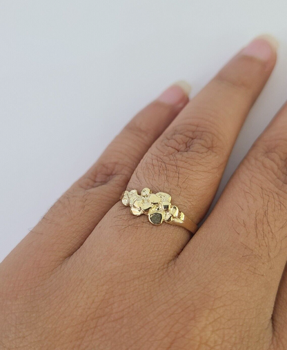Real 10k Yellow Gold Nugget Ring / Casual band /  All Sizes