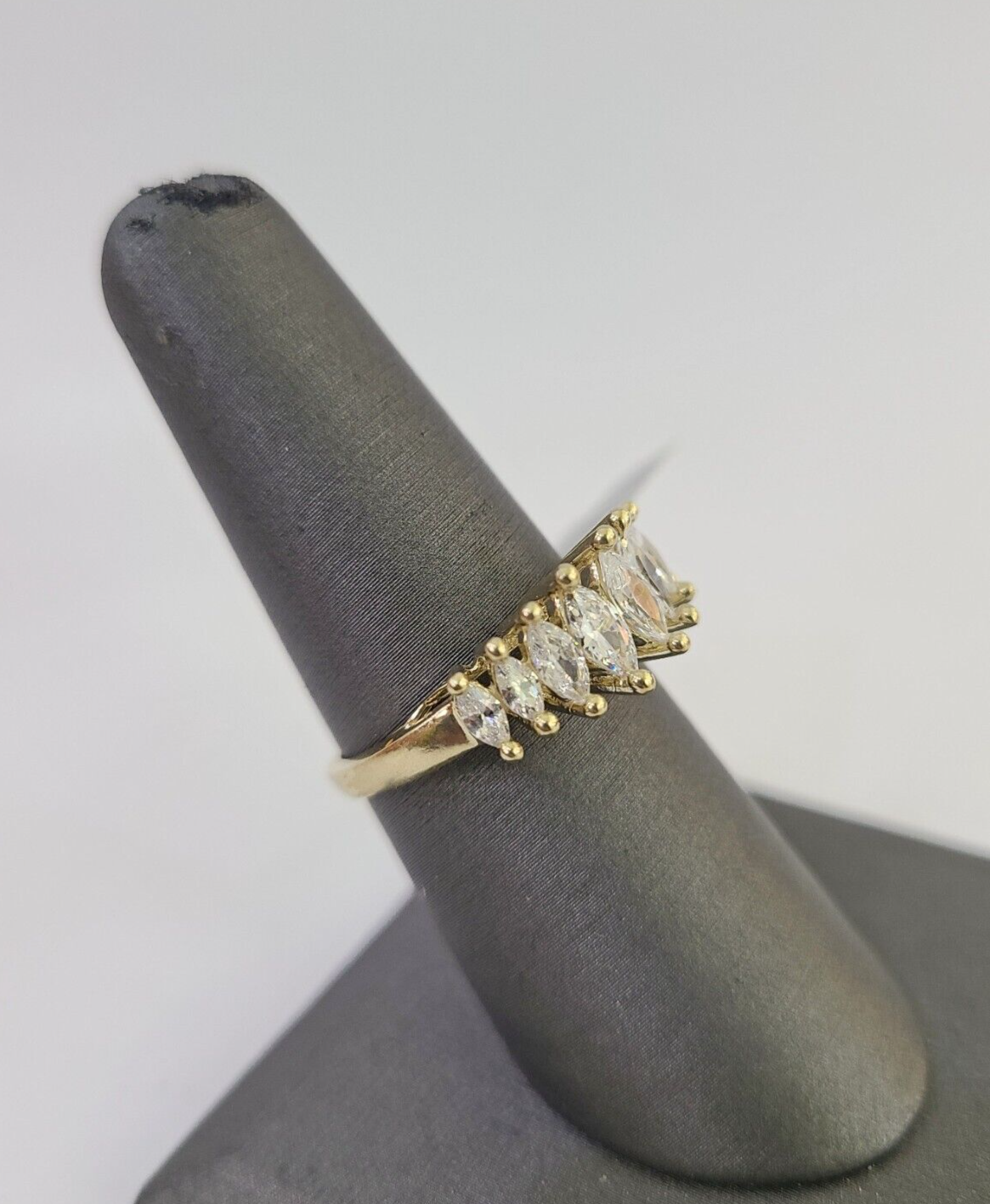 Real 10k Yellow Gold Ring With Stones For Ladies / Women 10Kt Genuine All Sizes