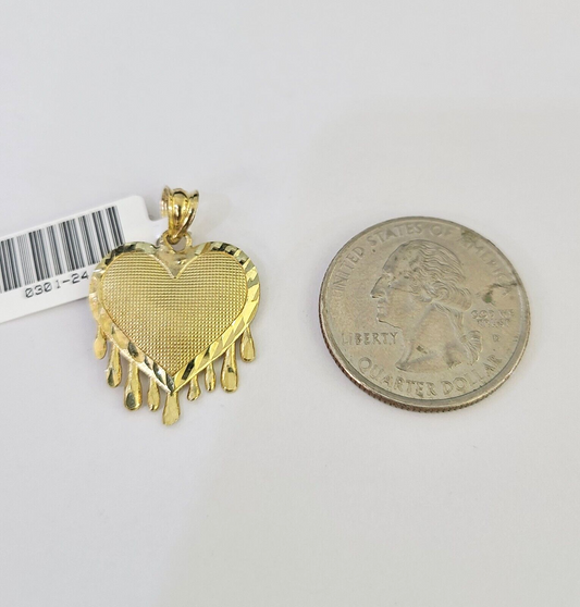 Dripping Heart charm on 2mm rope chain