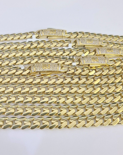 Real 10k Royal Monaco Chain 7mm 16-24 inches Necklace Yellow Gold Box Clasp