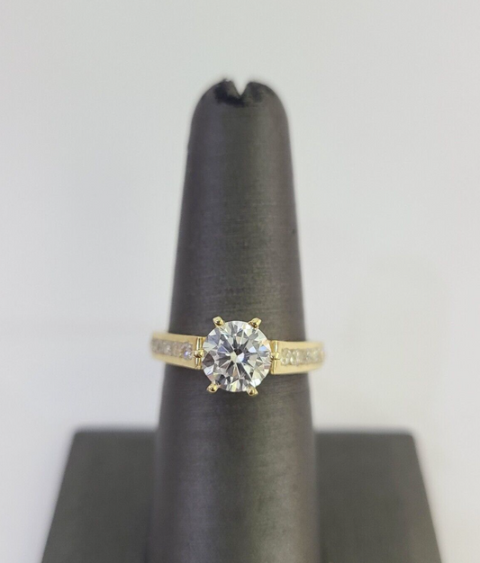 Real 10k Yellow Gold Ring Wedding Engagement Casual 10Kt Genuine All Sizes , For Ladies