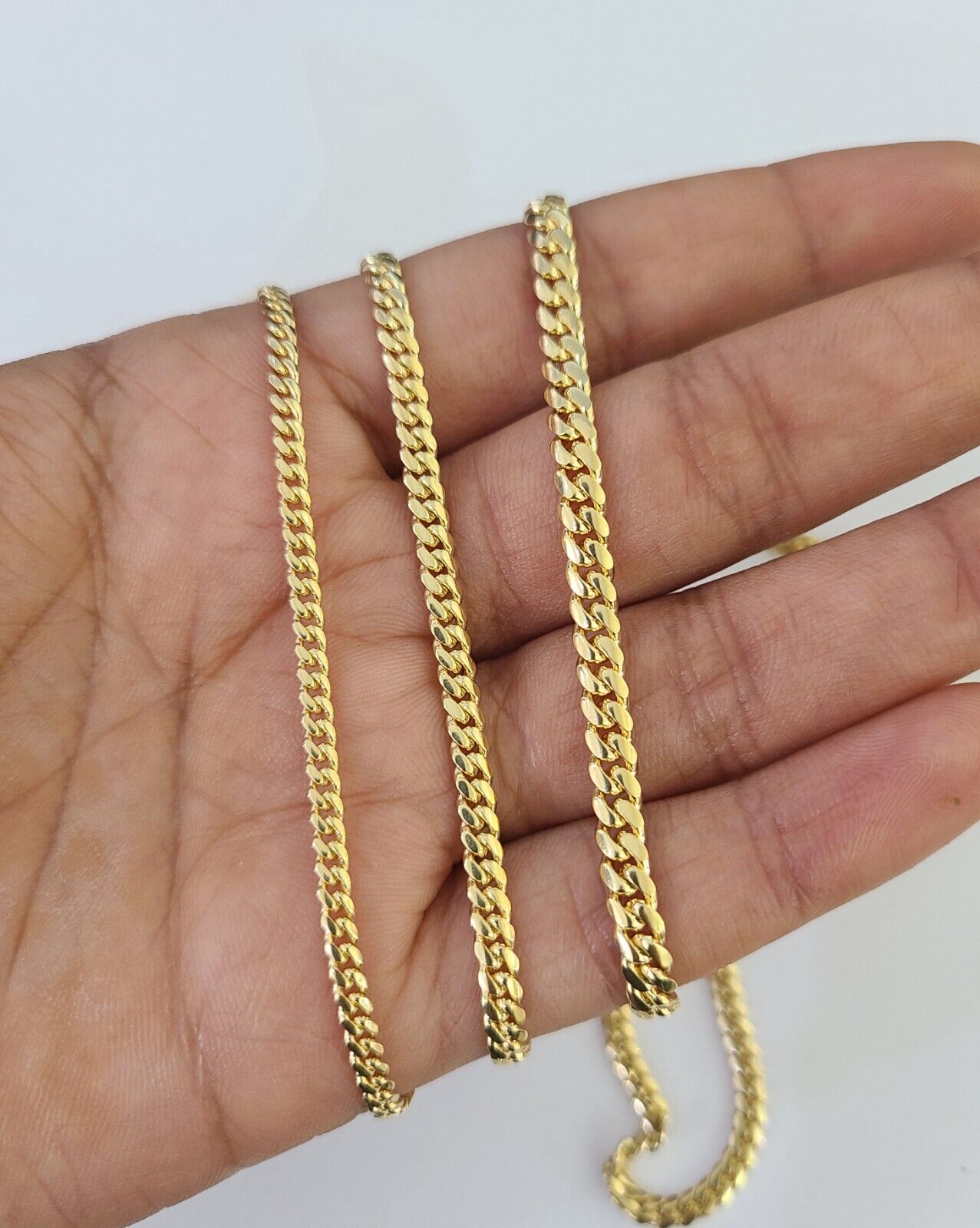 18k Real Solid Miami Cuban Chain 