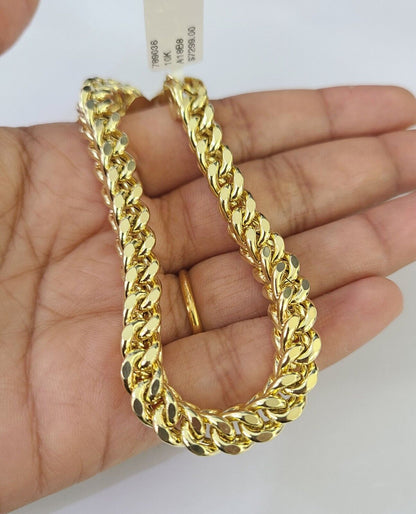 10k Franco Bracelet 8mm 8" Inch Yellow Gold Men Women Link Real 10kt
