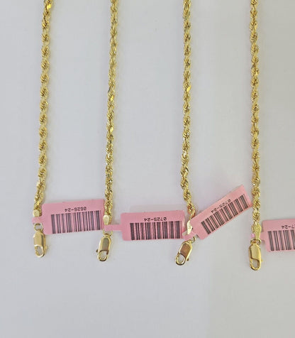 14k Real Rope Chain Necklace 3mm 18"-26" Inch Yellow Gold Men Women Genuine